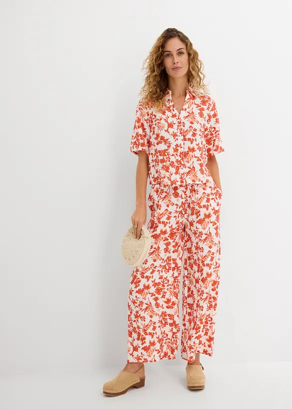 Chemisier manches courtes doux et fluide, bonprix