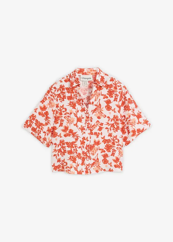 Chemisier manches courtes doux et fluide, bonprix