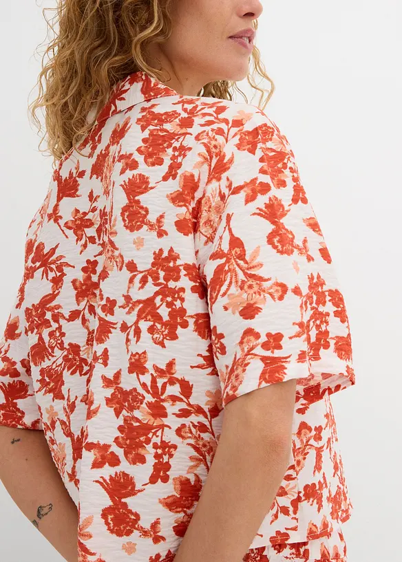 Chemisier manches courtes doux et fluide, bonprix