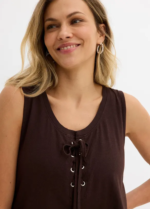 Robe en jersey &agrave; la&ccedil;age, bonprix