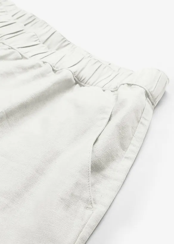 Pantalon 3/4 a&eacute;rien en lin m&eacute;lang&eacute;, bonprix