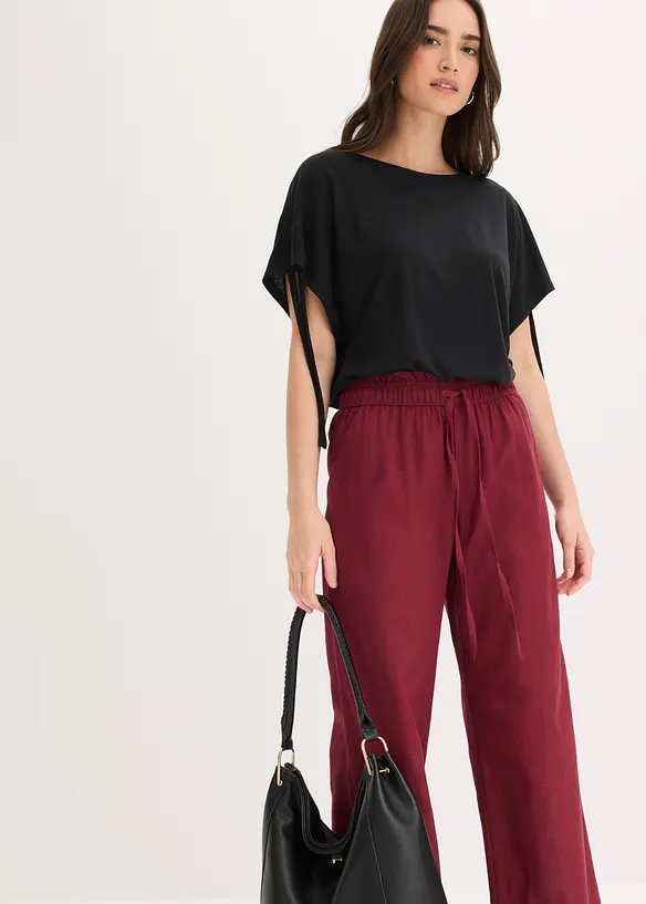 Palazzo-Hose aus luftigem Leinen-Mix, bonprix