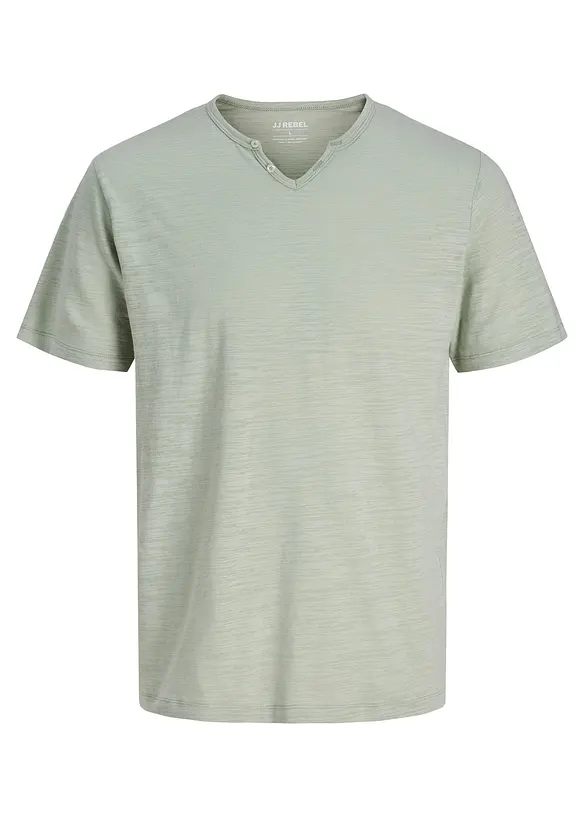 T-shirt JJ REBEL &agrave; col tunisien, 100% coton, JJ REBEL