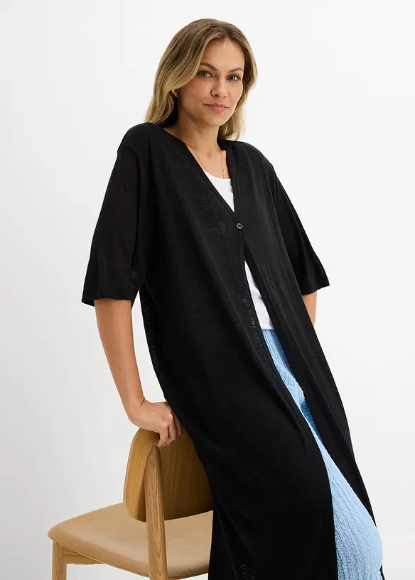 Strickmantel in Leinen-Optik, bonprix