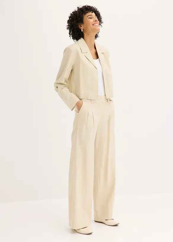 Blusenjacke aus Leinenmix, bonprix