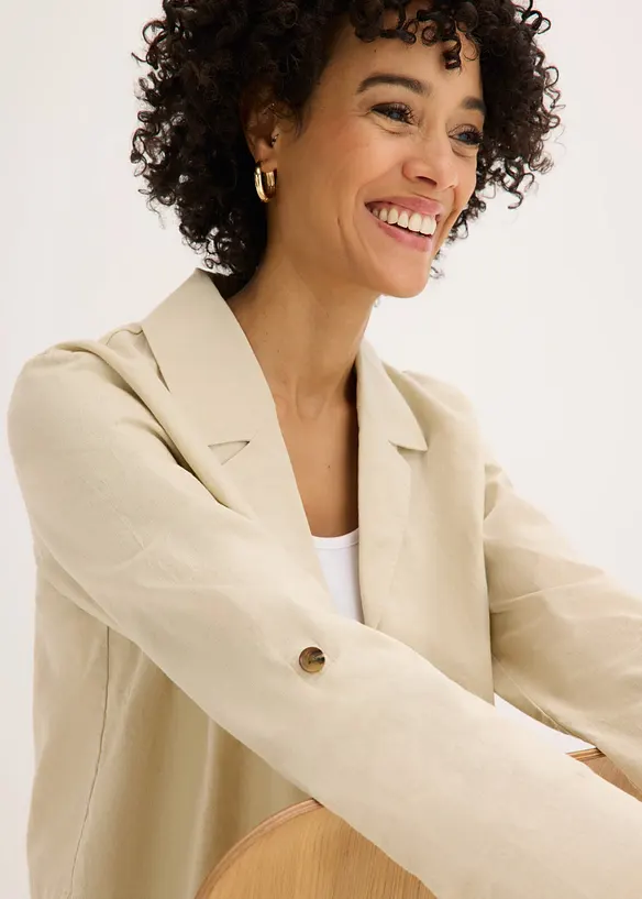 Blusenjacke aus Leinenmix, bonprix