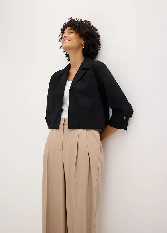 Blusenjacke aus Leinenmix, bonprix