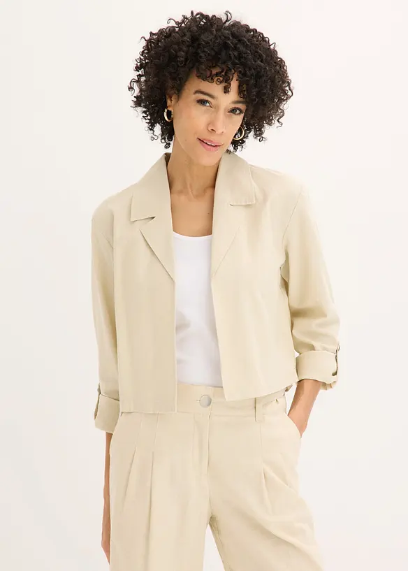 Blusenjacke aus Leinenmix, bonprix