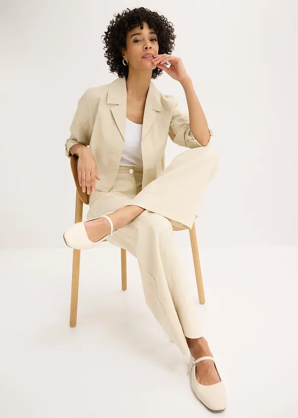 Blusenjacke aus Leinenmix, bonprix