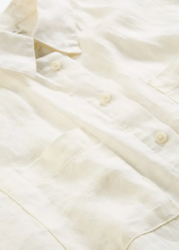 Chemisier manches courtes 100% lin, bonprix