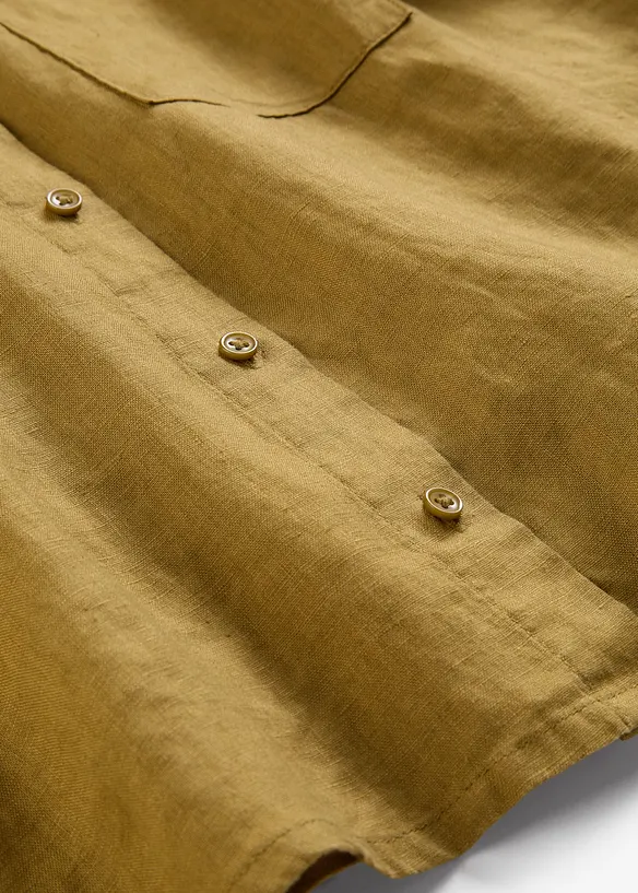 Weite Kurzarmbluse aus reinem Leinen, bonprix