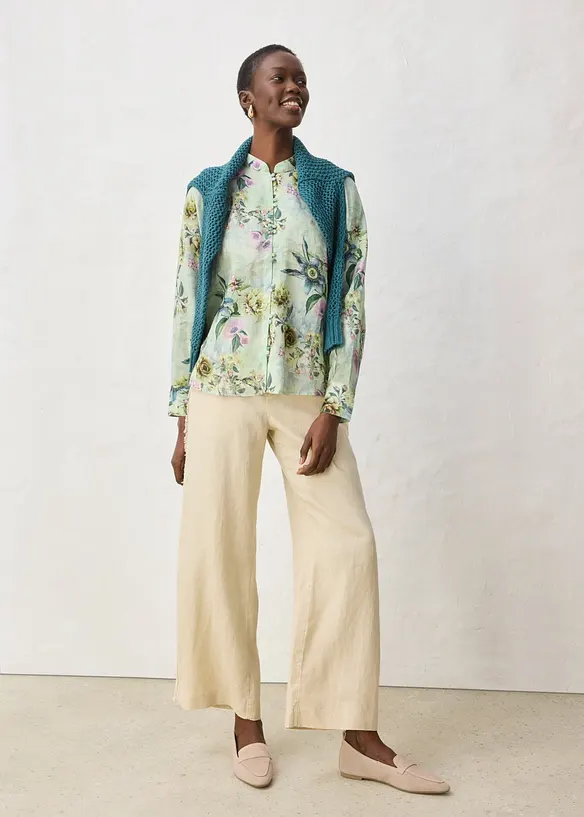 Volantsbluse aus k&uuml;hlender Ramie-Qualit&auml;t, bonprix