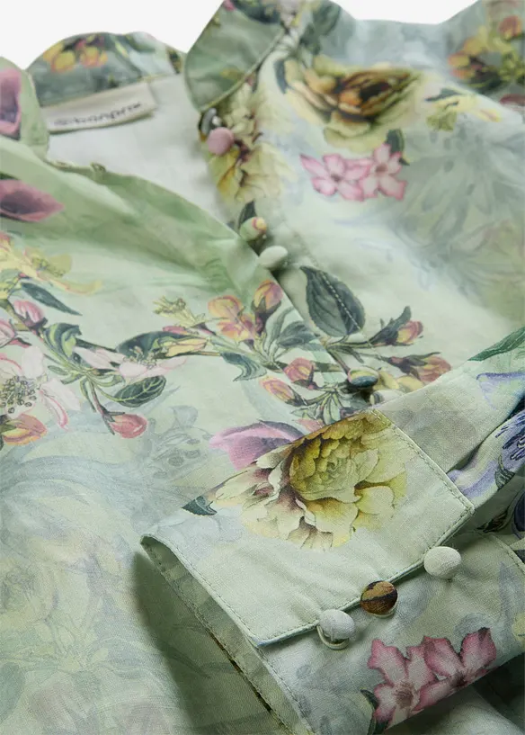 Volantsbluse aus k&uuml;hlender Ramie-Qualit&auml;t, bonprix