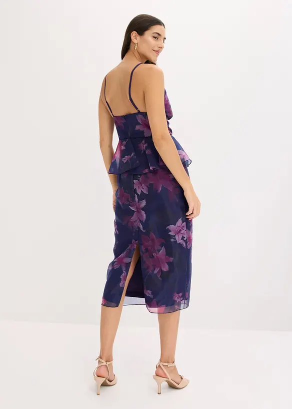 Cocktailkleid aus zartem T&uuml;ll mit H&auml;kel-Besatz, bonprix