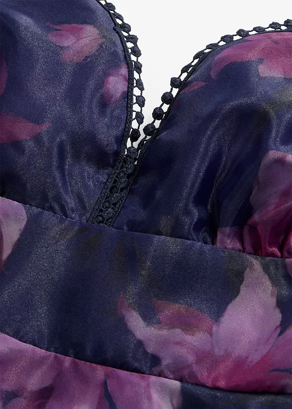 Cocktailkleid aus zartem T&uuml;ll mit H&auml;kel-Besatz, bonprix