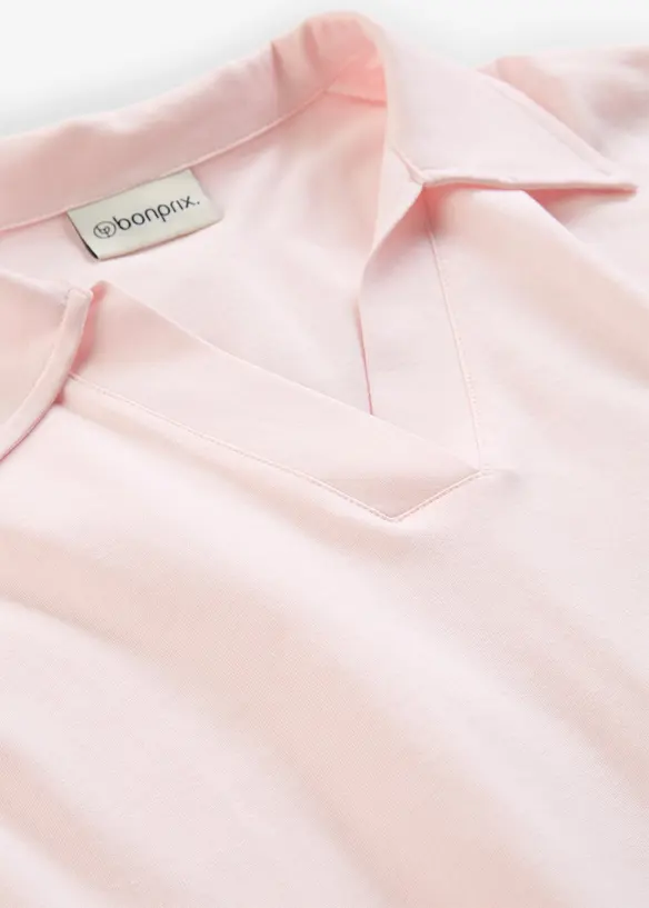 Poloshirt mit Seidenanteil weit geschnitten, bonprix