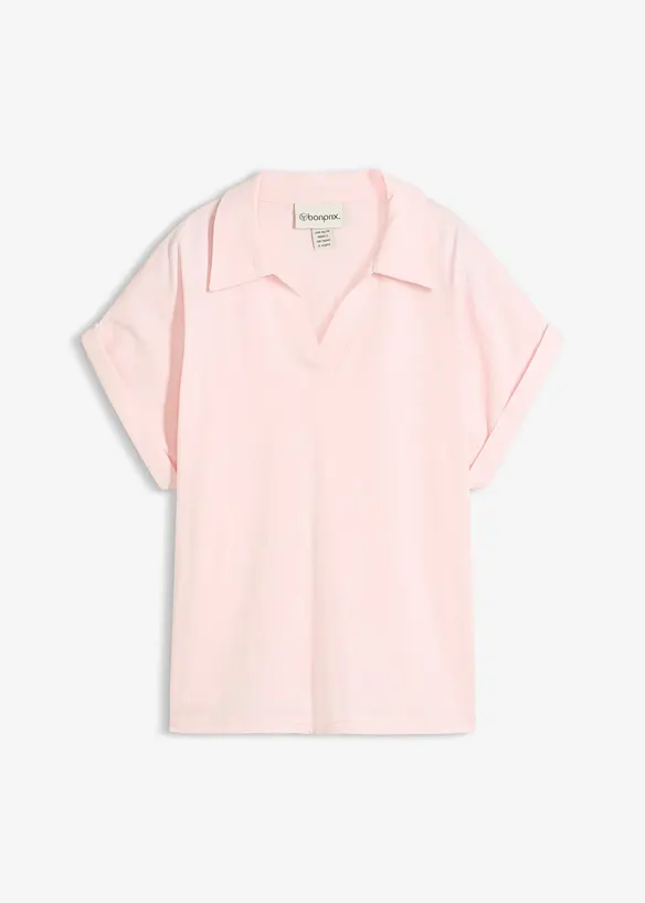 Poloshirt mit Seidenanteil weit geschnitten, bonprix