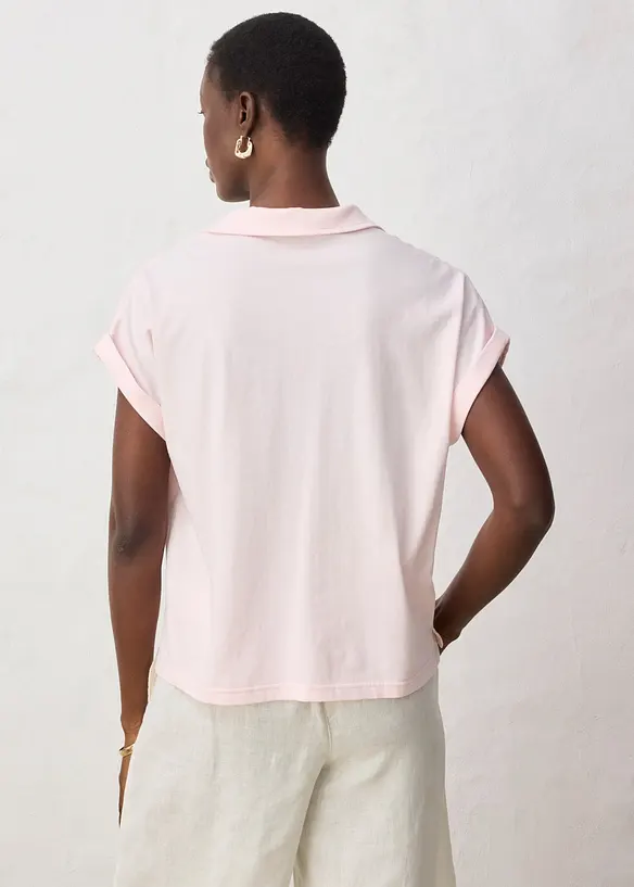 Poloshirt mit Seidenanteil weit geschnitten, bonprix