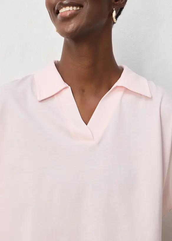 Poloshirt mit Seidenanteil weit geschnitten, bonprix