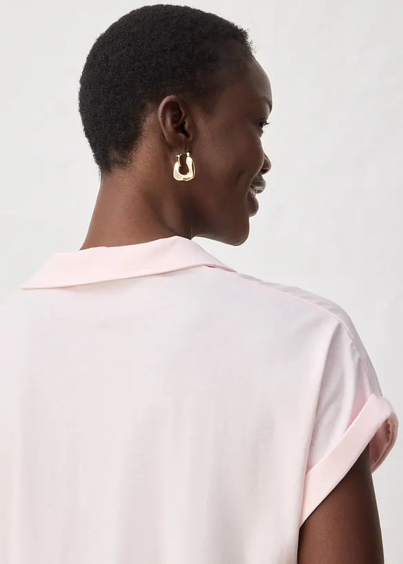 Poloshirt mit Seidenanteil weit geschnitten, bonprix