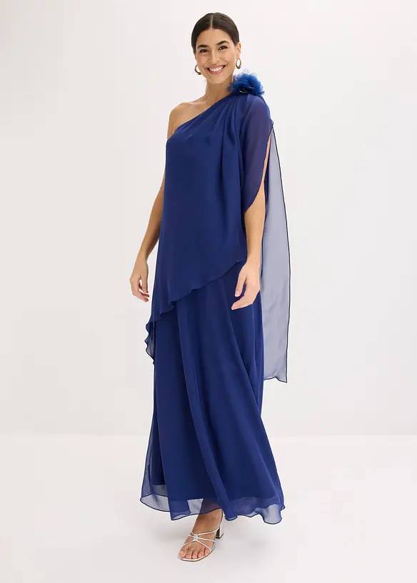 Abendkleid aus feinem Chiffon mit Blumenapplikation, bonprix