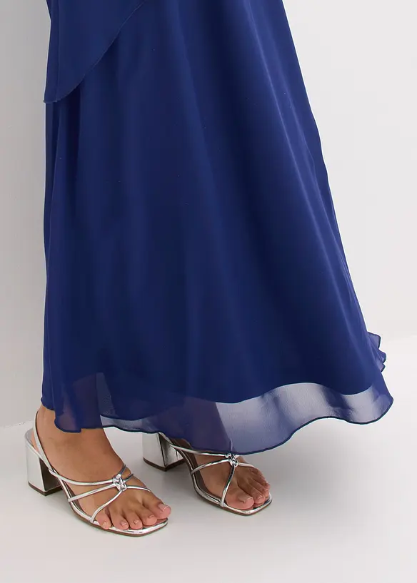 Abendkleid aus feinem Chiffon mit Blumenapplikation, bonprix