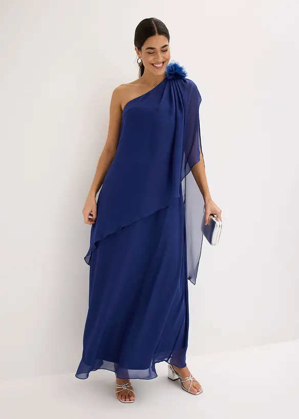 Abendkleid aus feinem Chiffon mit Blumenapplikation, bonprix