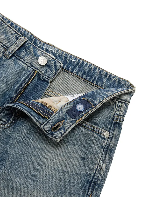 Jean baggy Tom Tailor &agrave; ceinture r&eacute;glable, Tom Tailor