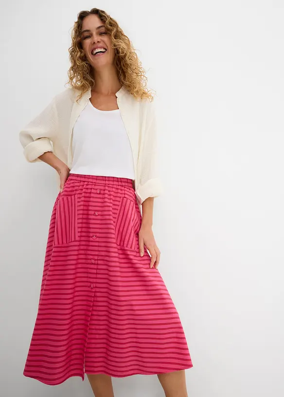 Jupe midi 100% coton, bonprix
