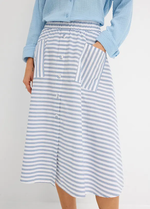 Jupe midi 100% coton, bonprix