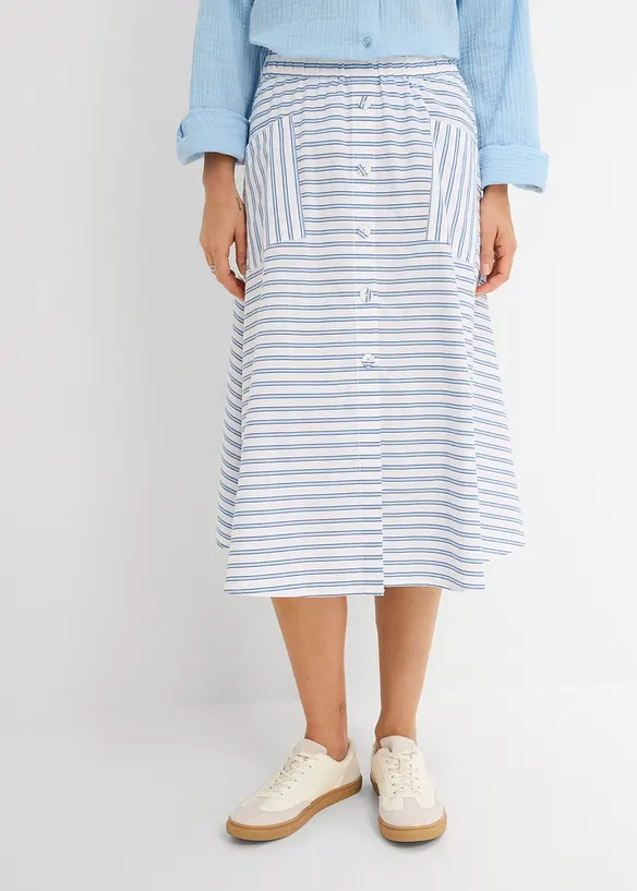 Jupe midi 100% coton, bonprix