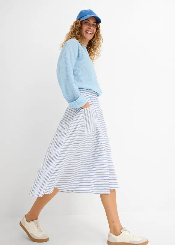 Jupe midi 100% coton, bonprix