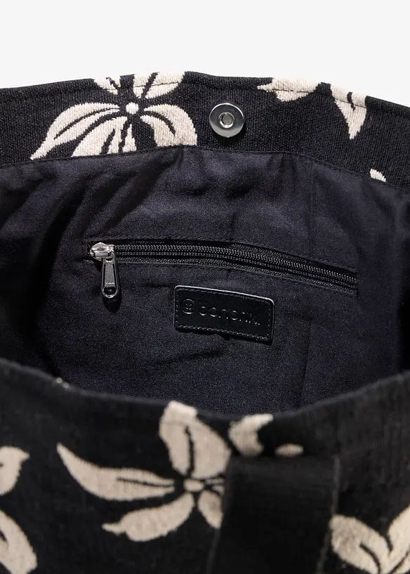 Cabas en toile &agrave; motif floral, bonprix