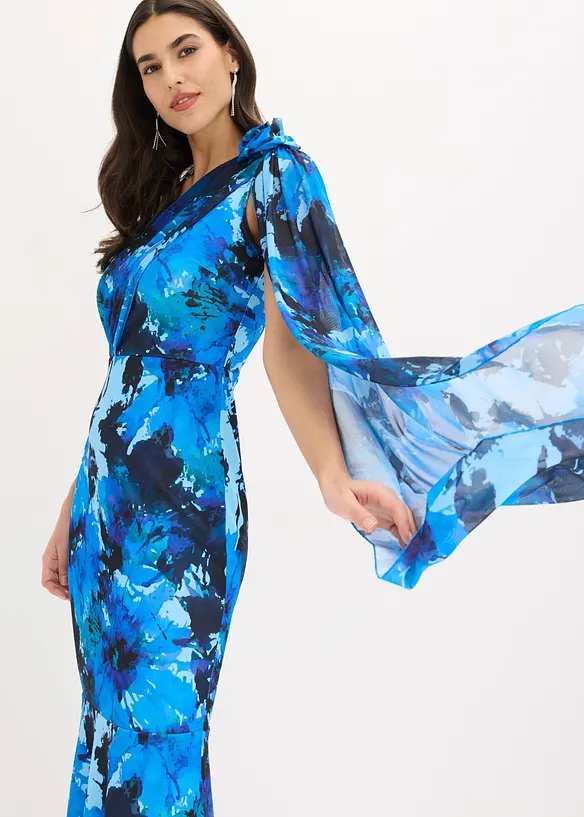 Robe de soir&eacute;e une &eacute;paule avec application de fleur, bonprix