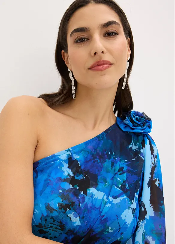 Robe de soir&eacute;e une &eacute;paule avec application de fleur, bonprix