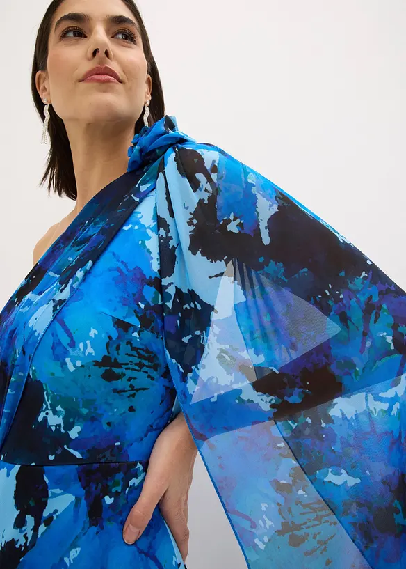 Robe de soir&eacute;e une &eacute;paule avec application de fleur, bonprix