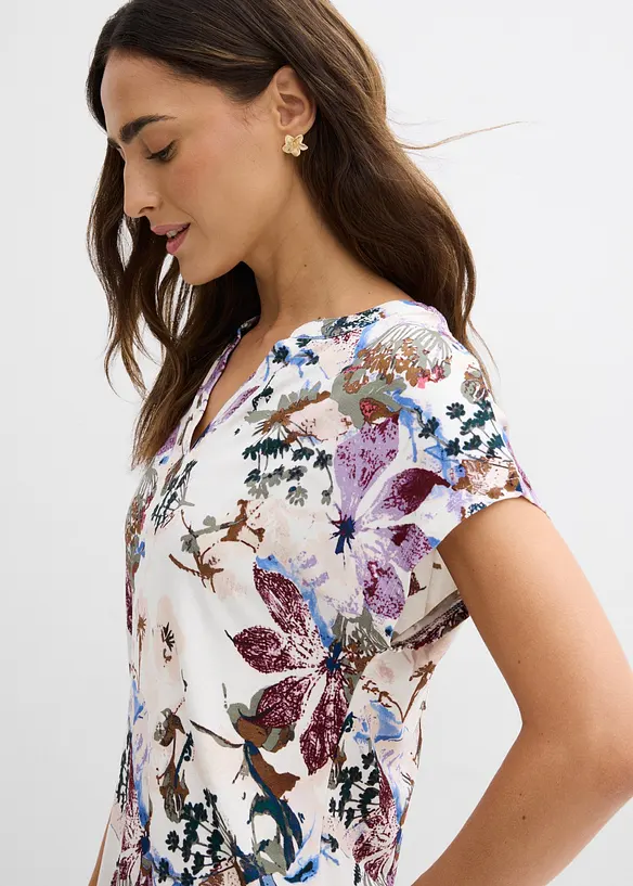 Tunique &agrave; manches courtes en viscose fluide, bonprix