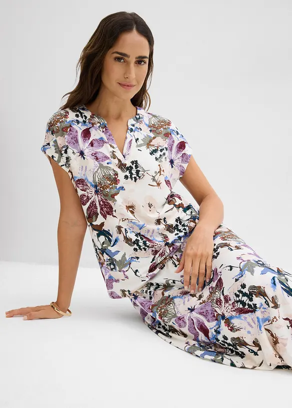 Tunique &agrave; manches courtes en viscose fluide, bonprix