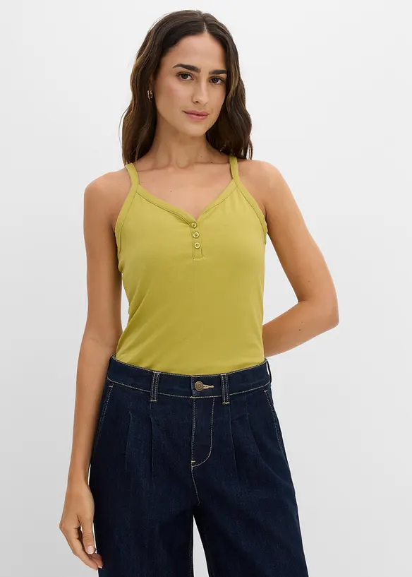 Lot de 2 tops bretelles spaghetti en jersey coton, bonprix