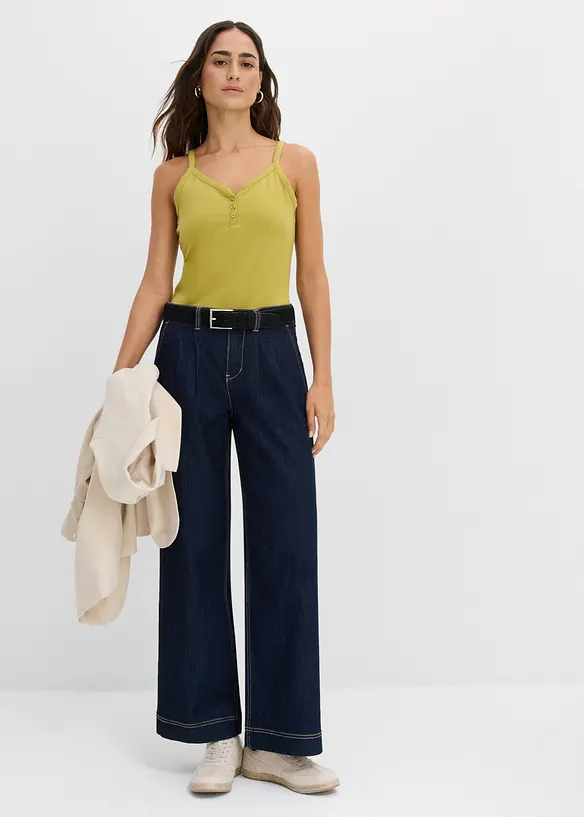 Lot de 2 tops bretelles spaghetti en jersey coton, bonprix