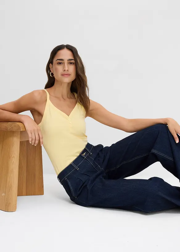 Lot de 2 tops bretelles spaghetti en jersey coton, bonprix