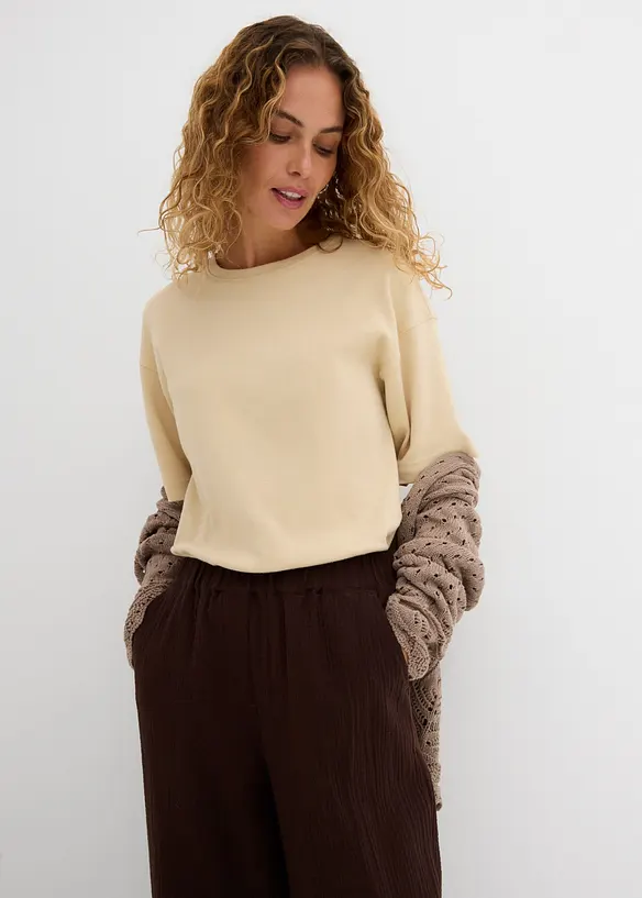 Pantalon barrel en gaze 100% coton, bonprix