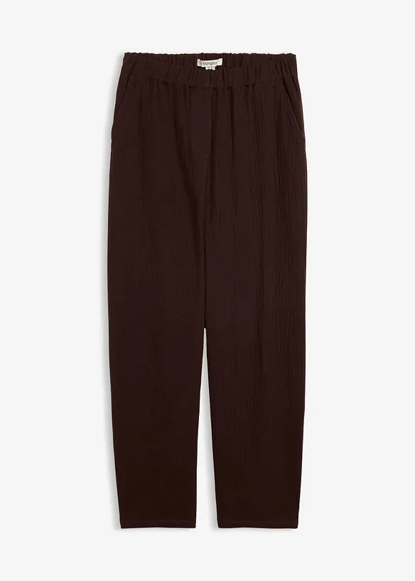 Pantalon barrel en gaze 100% coton, bonprix