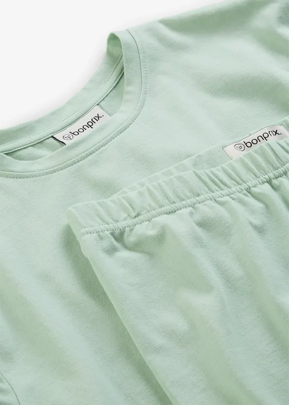 T-Shirt und Radlerhose, Baumwollstretch (2-tlg.Set), bonprix