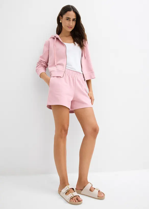 Sweatshirtjacke und Sweatshorts aus reiner Bio-Baumwolle (2-tlg.Set), bonprix