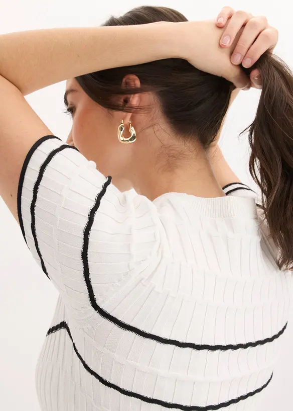 Kurzarm-Pullover aus Baumwoll-Mix, bonprix