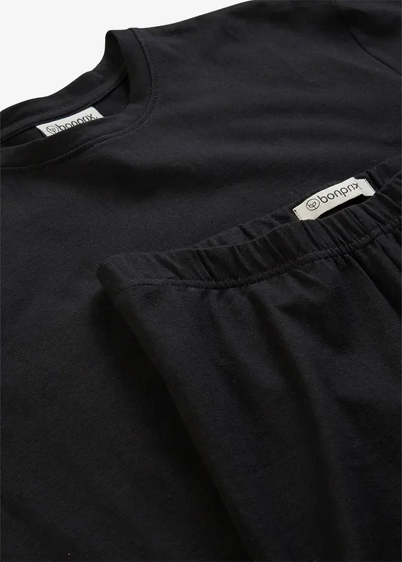 T-Shirt und Radlerhose, Baumwollstretch (2-tlg.Set), bonprix