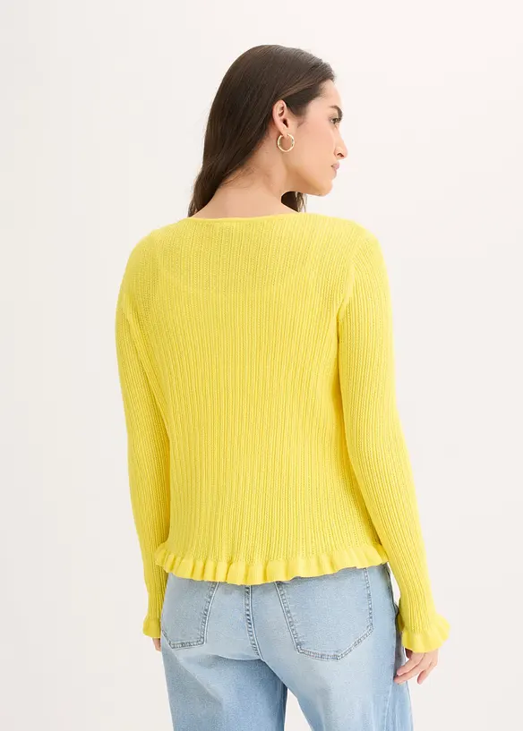 Feinstrickjacke aus Baumwoll-Mix, bonprix