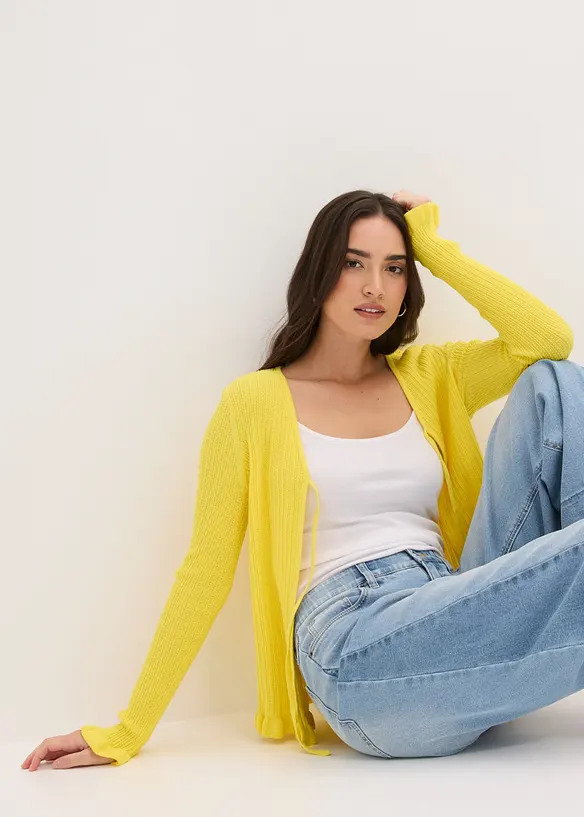 Feinstrickjacke aus Baumwoll-Mix, bonprix