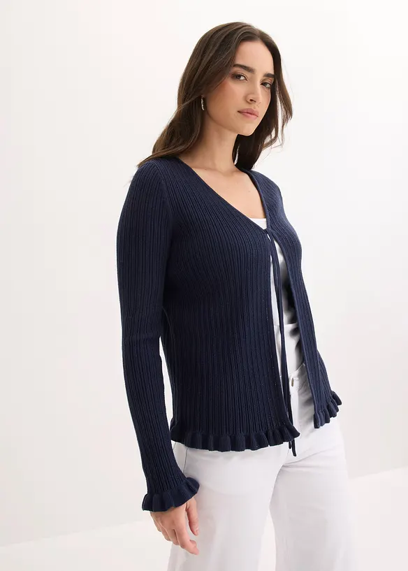 Feinstrickjacke aus Baumwoll-Mix, bonprix